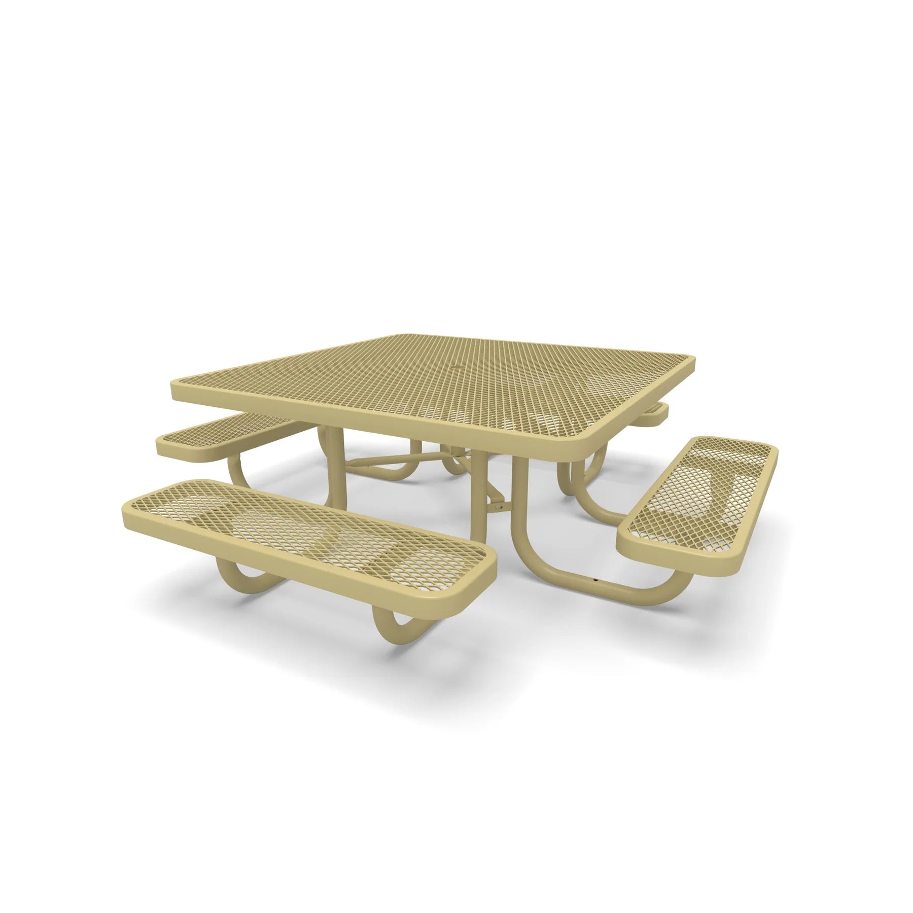 Sand Wabash Valley Children's Signature Square Diamond Metal Portable Picnic Table in plastisol-coated steel, outdoor preschool furniture