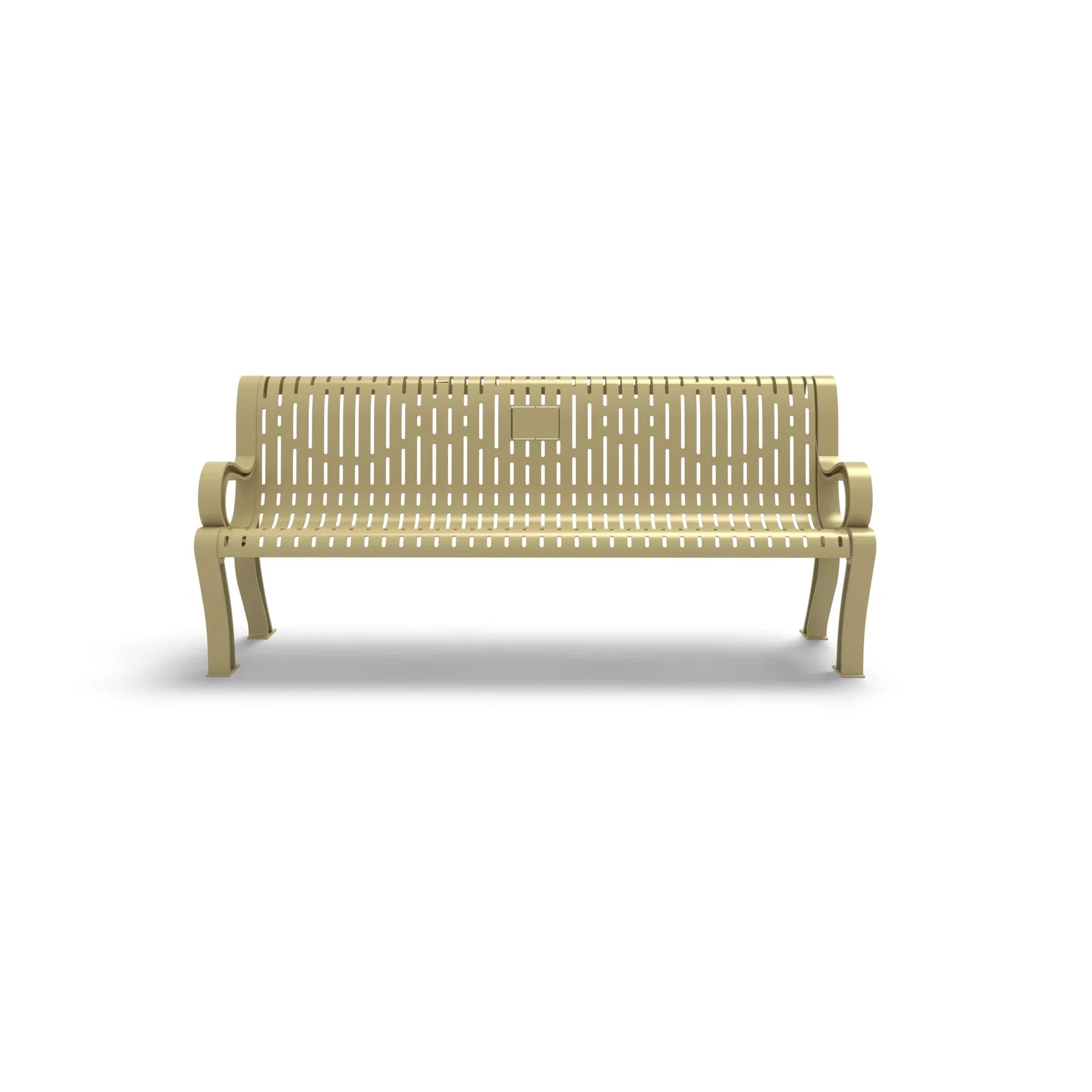 Sand Wabash Valley Estate Ribbed Memorial Bench, remembrance bench with a 5-year warranty