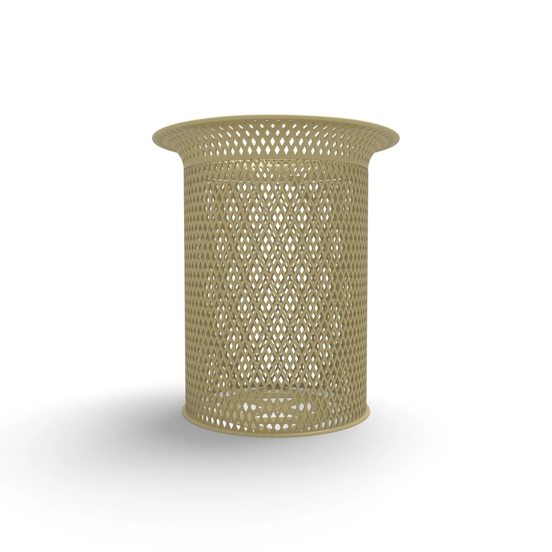 Sand Wabash Valley Flared Commercial Trash Receptacle, Diamond, plastisol coated steel with a flared top, model FR400D, gas station trash can