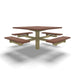 Sand Wabash Valley Rinnova Square Picnic Table, 4 Seats, Surface Mount, Cedar recycled plastic planks, outdoor cafe table