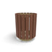 Sand Wabash Valley Rinnova Trash Receptacle, Cedar Slats, recycled plastic planks on a sand powder-coated steel frame, model RV300G, trash can with liner