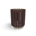 Sand Wabash Valley Rinnova Trash Receptacle, Milwaukee Brown Slats, recycled plastic planks on a sand powder-coated steel frame, model RV300G, trash can with liner