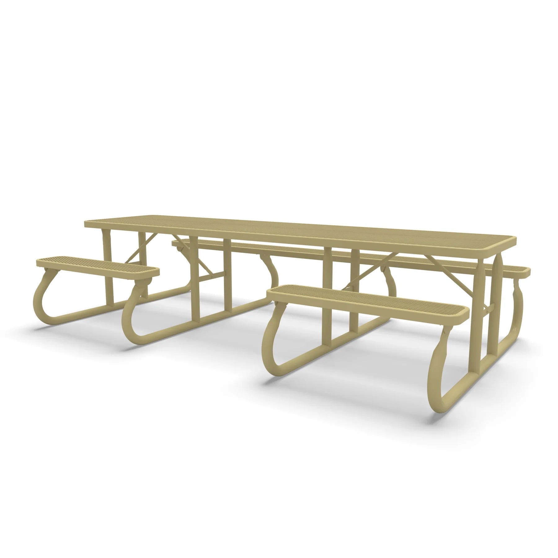 Sand Wabash Valley Signature Side by Side ADA Accessible 10 ft Diamond Portable Picnic Table in plastisol-coated steel, a handicap accessible picnic table