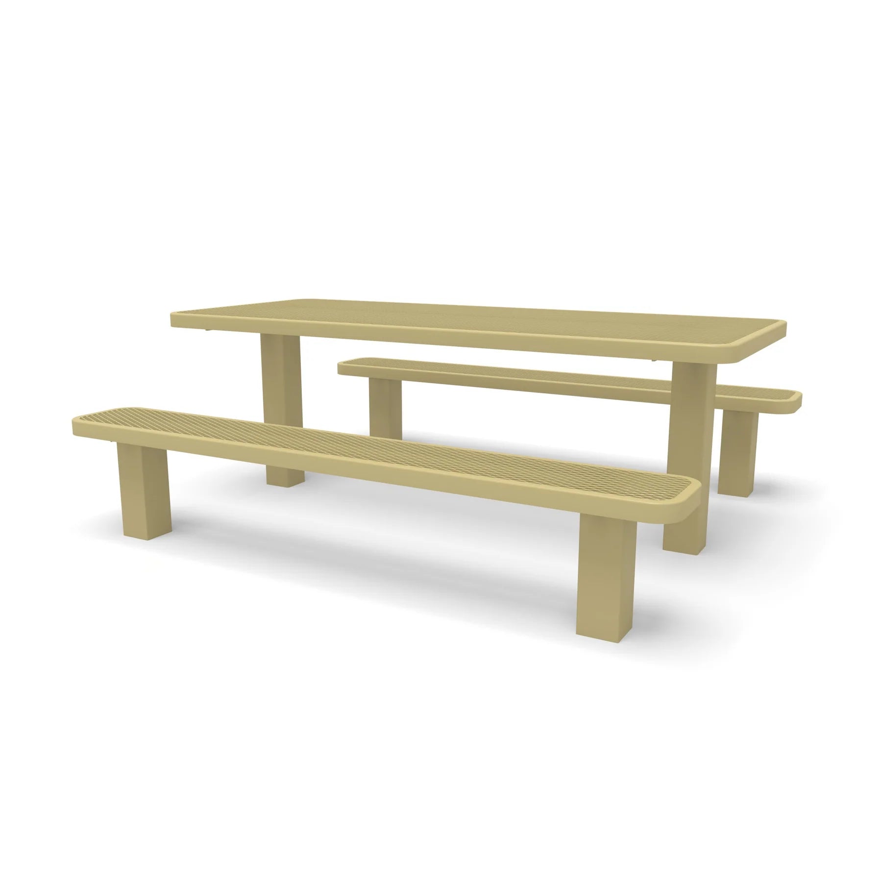 Sand Wabash Valley Signature Multi-Pedestal 6 ft Diamond Inground Picnic Table in plastisol-coated steel, model SG205D, picnic tables wholesale