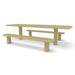 Sand Wabash Valley Signature Multi-Pedestal 8 ft ADA Accessible Diamond Inground Picnic Table in plastisol-coated steel, open at both ends for wheelchair seating, model SG207D, public picnic tables