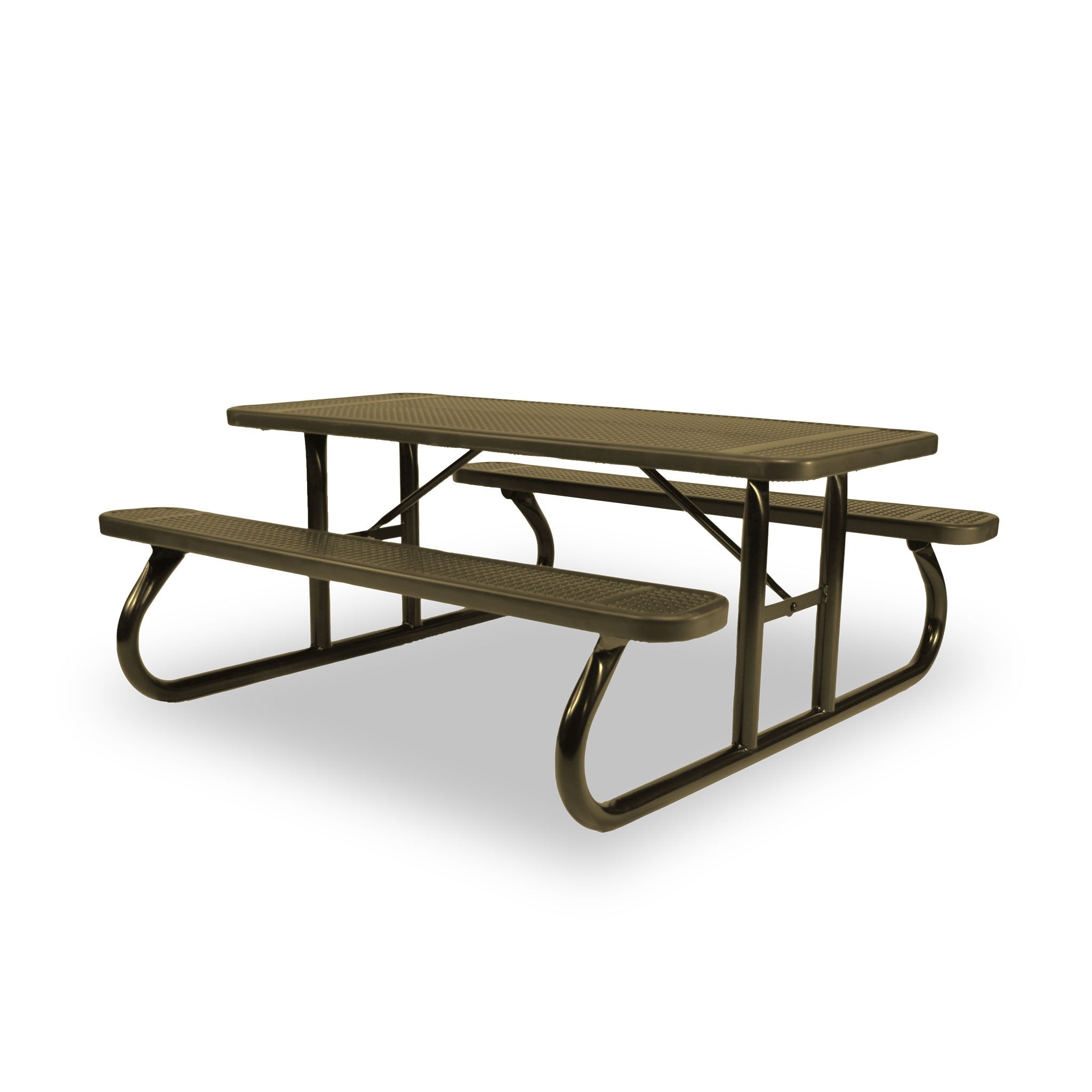 Sand Wabash Valley Signature Portable Picnic Table, sand top, seats and frame, 6' Standard, Perforated pattern, 6 foot picnic table