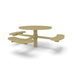 Sand Wabash Valley Signature Round Pedestal Picnic Table, Diamond, Standard - ADA Accessible - Inground, in plastisol-coated steel, model SG250D, round outdoor metal table