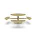 Sand Wabash Valley Signature Round Pedestal Picnic Table, Diamond, Standard - ADA Accessible - Surface Mount, in plastisol-coated steel, model SG249D, round outdoor metal table
