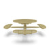 Sand Wabash Valley Signature Round Pedestal Picnic Table, Diamond, Standard - 4 Seats - Inground, in plastisol-coated steel, model SG245D, mesh patio table