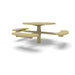 Sand Wabash Valley Signature Round Pedestal Picnic Table, Perforated, Standard - ADA Accessible - Inground, in plastisol-coated steel, model SG250P, round outdoor metal table
