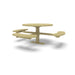 Sand Wabash Valley Signature Round Pedestal Picnic Table, Perforated, Standard - ADA Accessible - Surface Mount, in plastisol-coated steel, model SG249P, round outdoor metal table