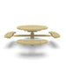 Sand Wabash Valley Signature Round Pedestal Picnic Table, Perforated, Standard - 4 Seats - Inground, in plastisol-coated steel, model SG245P, outdoor cafe tables