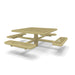 Sand Wabash Valley Signature Square Pedestal Picnic Table, Diamond, Standard - 4 Seats - Inground - 46 Inch, in plastisol-coated steel, model SG230D, patio furniture for business