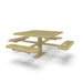 Sand Wabash Valley Signature Square Pedestal Picnic Table, Diamond, Standard - 4 Seats - Surface Mount - 46 Inch, in plastisol-coated steel, model SG229D, square outdoor dining table