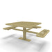 Sand Wabash Valley Signature Square Pedestal Picnic Table, Diamond, Standard - ADA Accessible - Surface Mount - 46 Inch, in plastisol-coated steel, model SG234D, square outdoor dining table