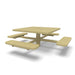 Sand Wabash Valley Signature Square Pedestal Picnic Table, Perforated, Standard - 4 Seats - Inground - 46 Inch, in plastisol-coated steel, model SG230P, outdoor eating tables