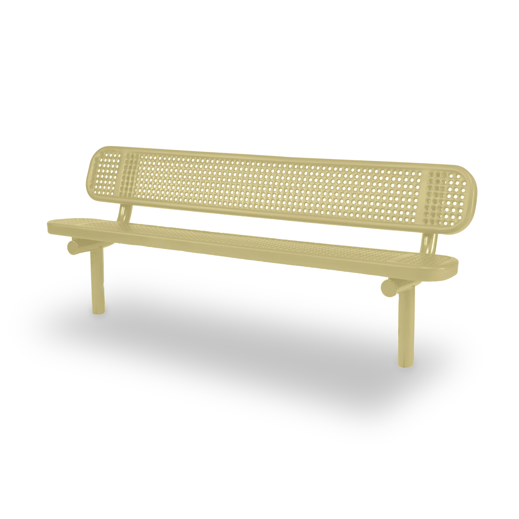 Sand Wabash Valley Signature Steel Bench, Perforated seat and back, Inground legs, inground bench