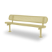 Sand Wabash Valley Signature Steel Bench, Perforated seat and back, Surface Mount base plates, perforated metal bench