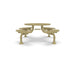 Sand Wabash Valley Spyder Round Picnic Table, Diamond plastisol coated steel, 4 attached seats, model SY110D, round picnic table with attached benches
