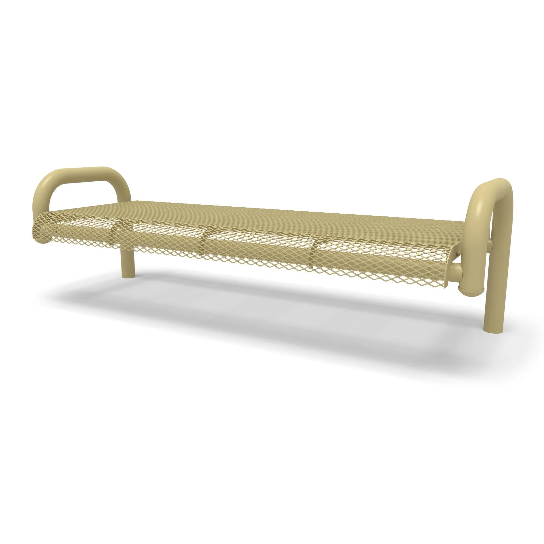 Sand Wabash Valley Contemporary Diamond Steel Backless Bench with Inground Mount Studio Image