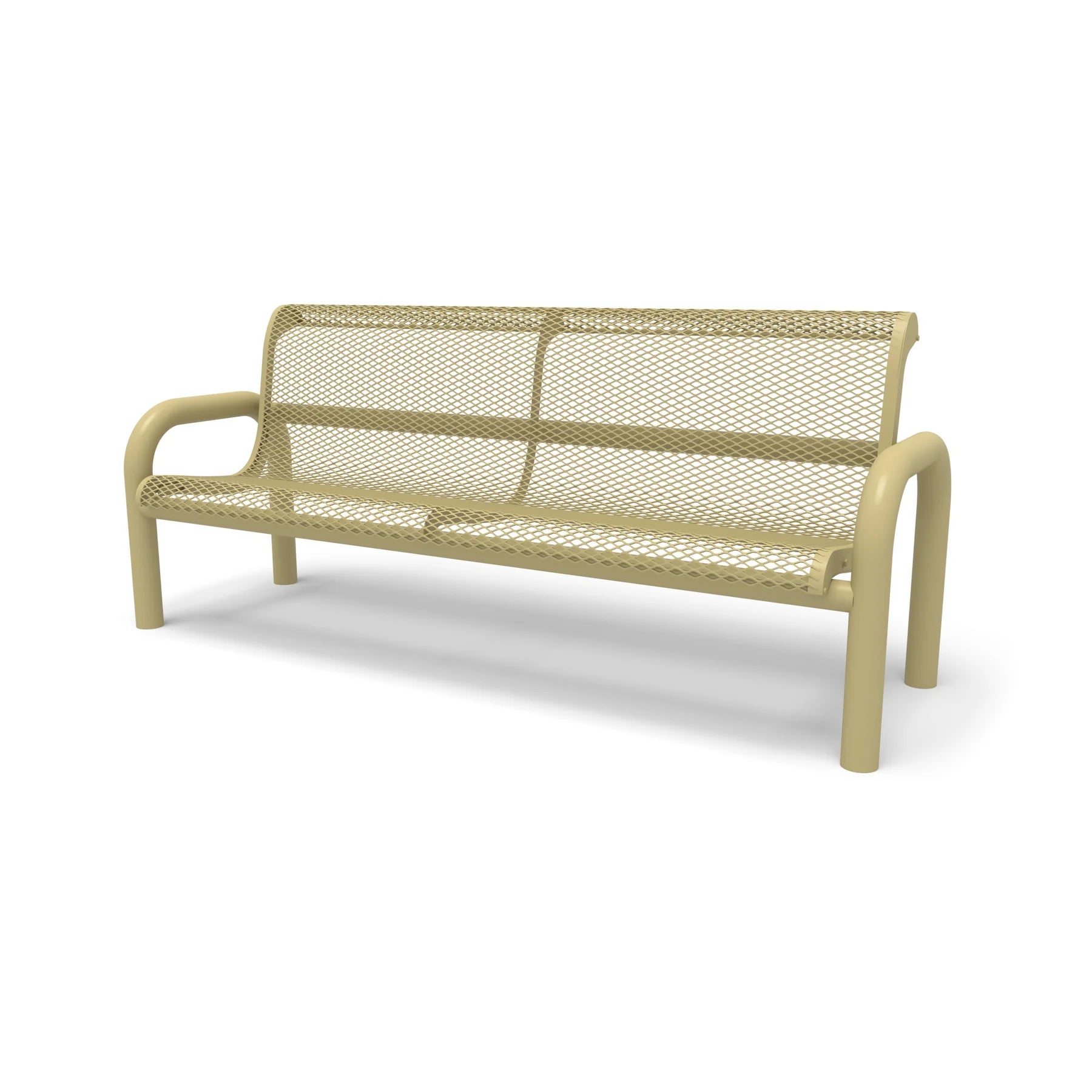 Sand Wabash Valley Contemporary Diamond Steel Bench Inground Mount Studio Image