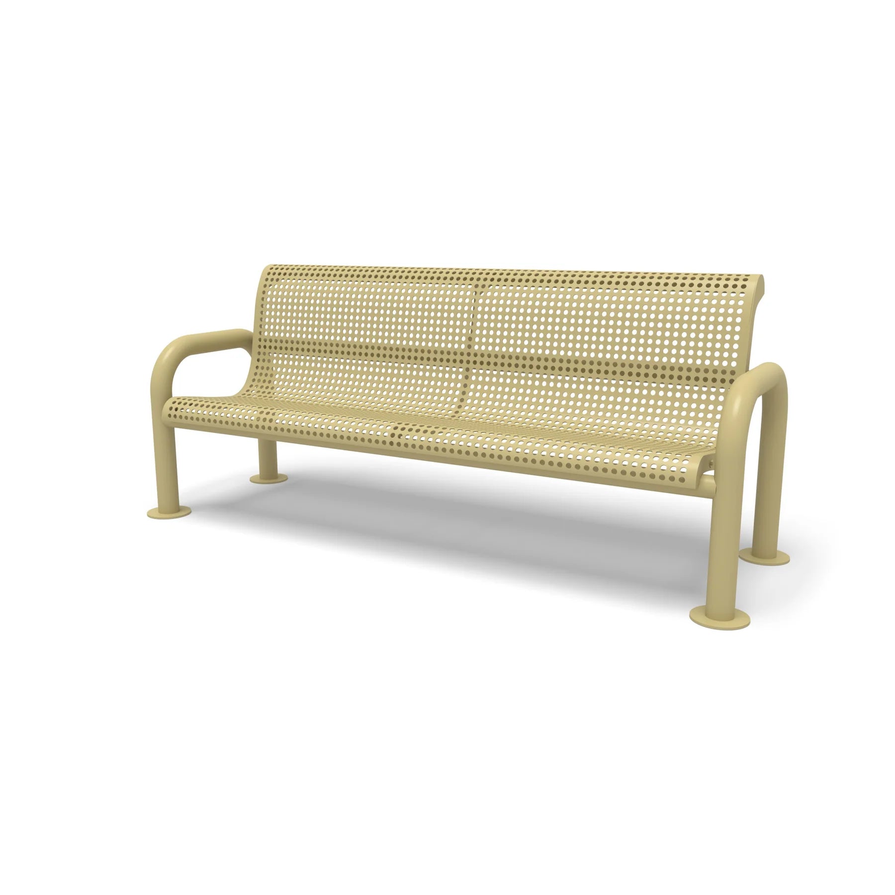 Sand Wabash Valley Contemporary Perforated Steel Bench Surface Mount Studio Image