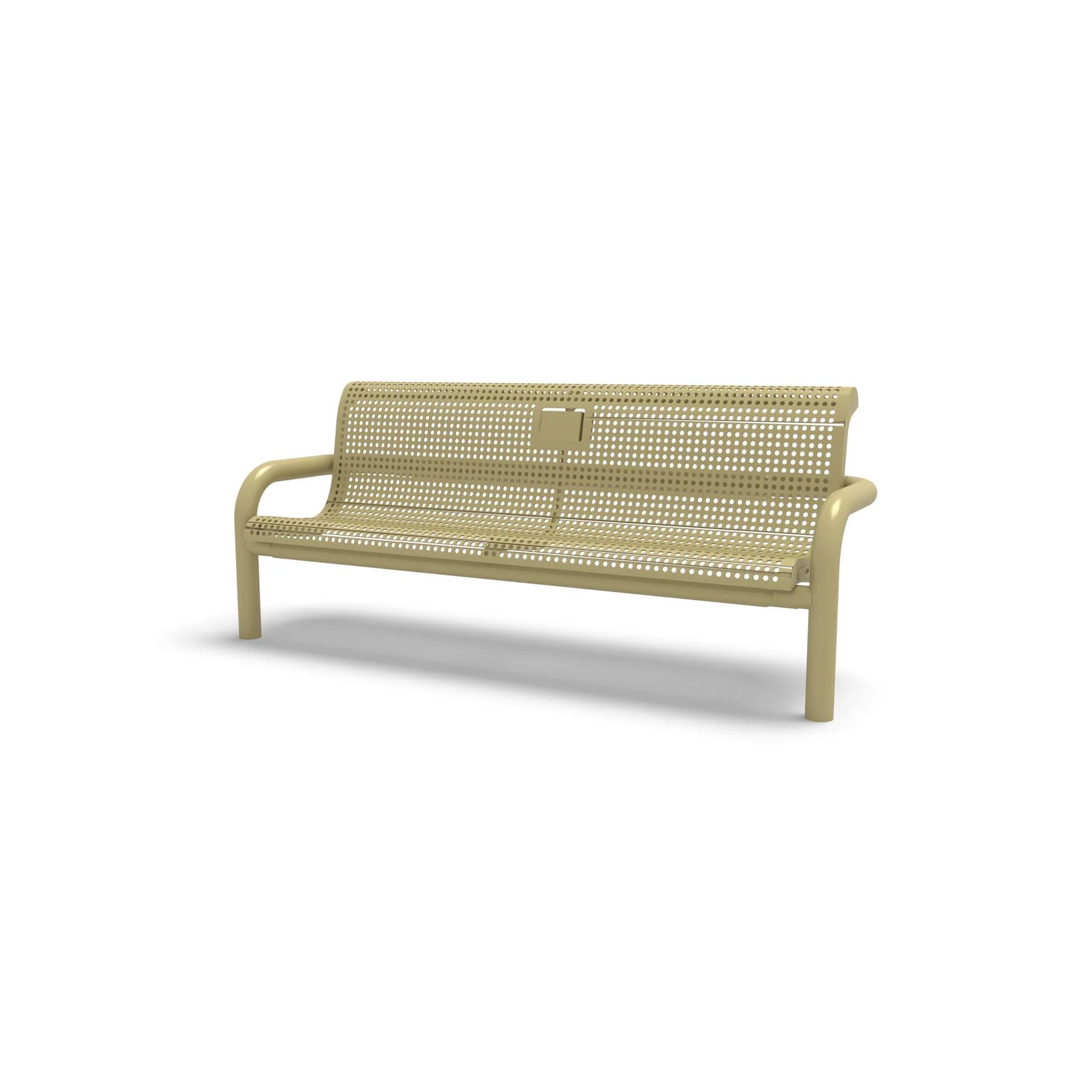 Sand Wabash Valley Contemporary Perforated steel Memorial Bench with Inground Mount studio image