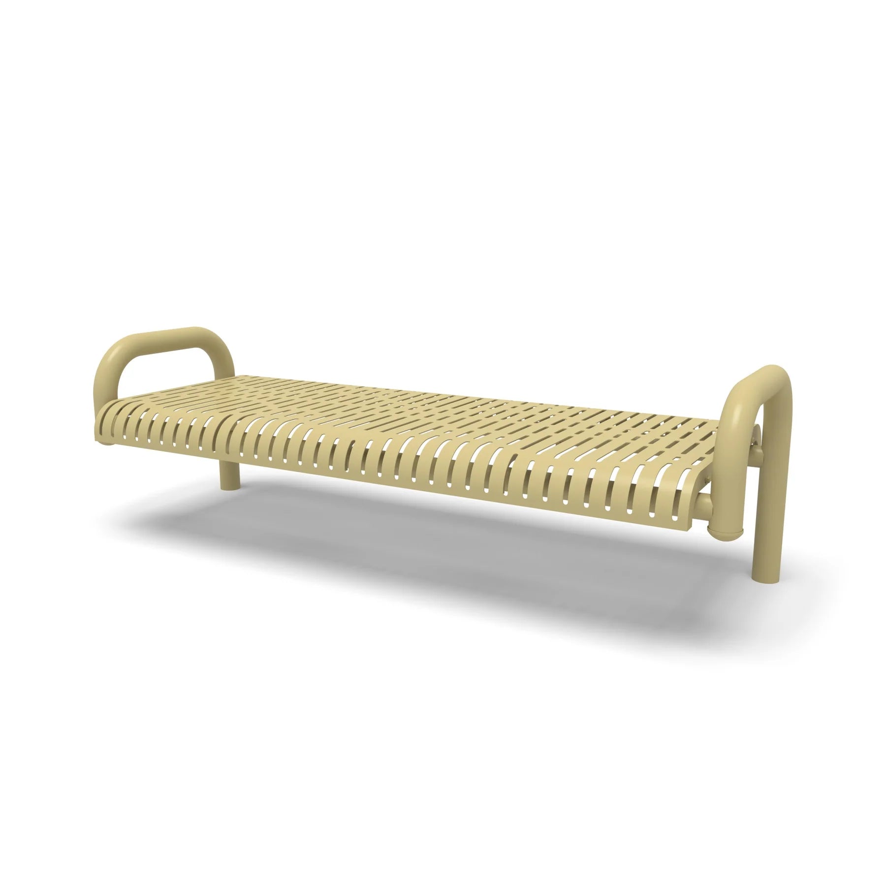 Sand Wabash Valley Contemporary Ribbed Steel Backless Bench with Inground Mount Studio Image