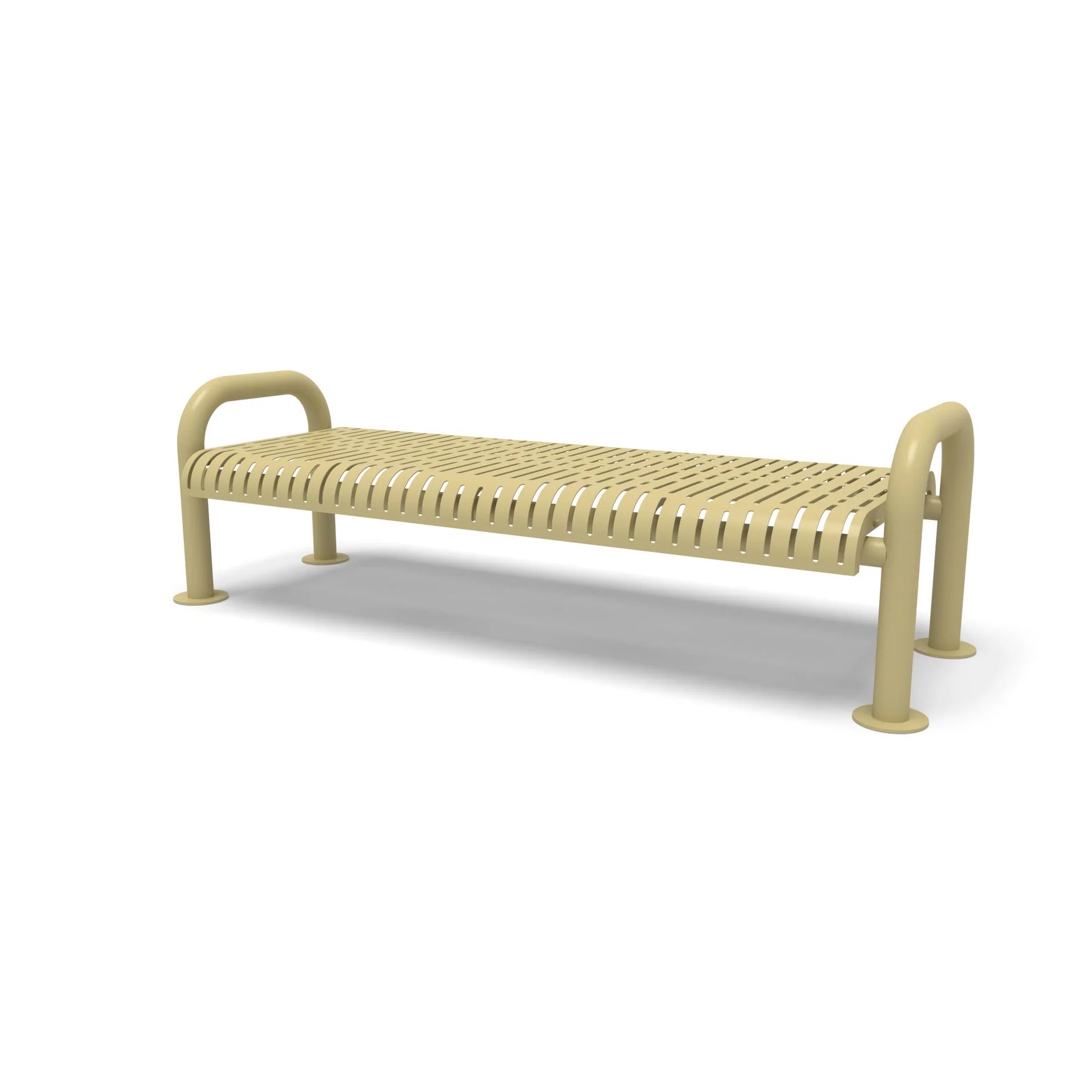 Sand Wabash Valley Contemporary Ribbed Steel Backless Bench with Surface Mount Studio Image