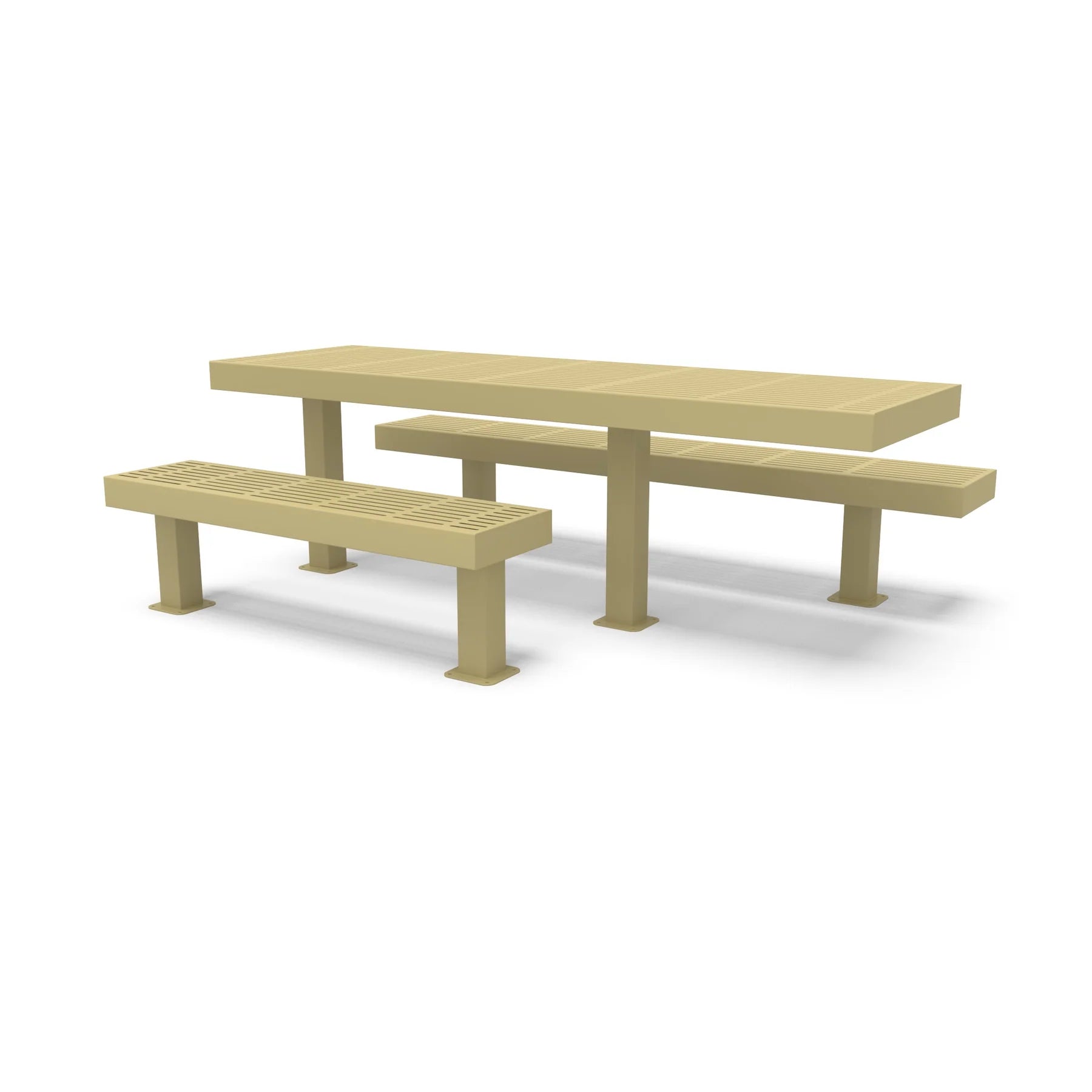 Sand Wabash Valley Designer Traditional Metal Picnic Table with ADA Seat