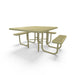 Sand Wabash Valley Signature Square Diamond Metal Portable Picnic Table with ADA Accessible Seating