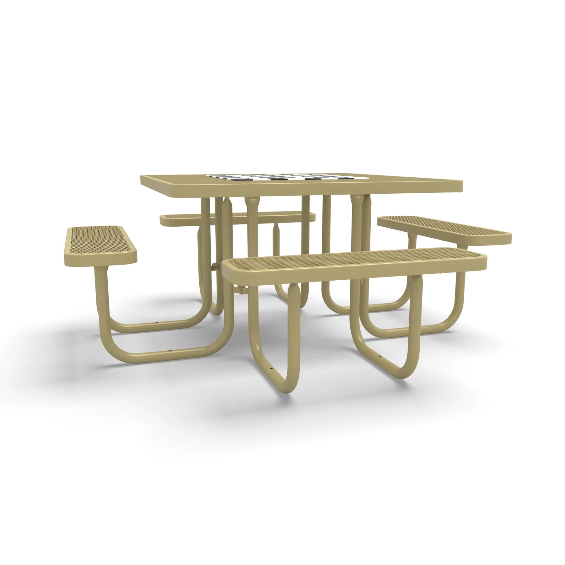 Sand Wabash Valley Signature Square Diamond Metal Portable Picnic Table with Chessboard Top