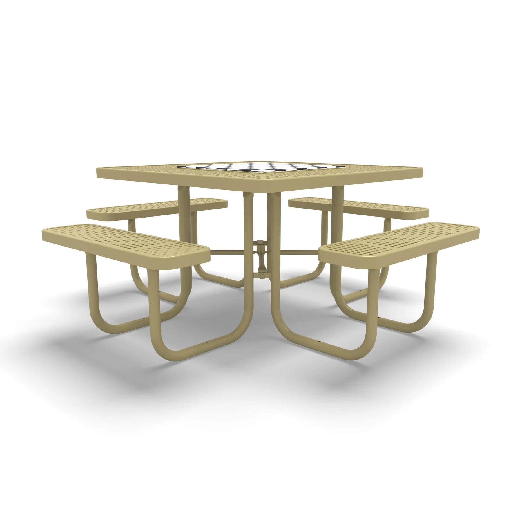 Sand Wabash Valley Signature Square Perforated Metal Portable Picnic Table with Chessboard Top