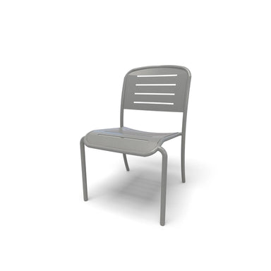 Silver frame Hanna slat dining chair, powder-coated aluminum, model HA9129P, aluminum dining chairs