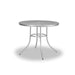 Silver 36 inch Sullivan round steel mesh patio table, powder-coated steel, model SU2I38P, outdoor patio table