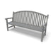 Silver Wabash Valley Arch Yorktown Aluminum Bench, arched vertical slat back, powder-coated aluminum, model YO1213C, curved back bench