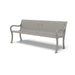 Silver Wabash Valley Covington Memorial Bench, round perforated steel seat, cast aluminum frame, plaque on the backrest, model COJ116C, in memory bench