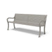 Silver Wabash Valley Steel Covington Bench, square perforated steel seat, cast aluminum frame, model CO1111C, 6 ft outdoor bench