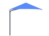 Blue USA Shade Single Post Cantilever Shade Structure on a white background