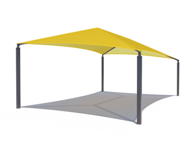 Yellow USA Shade Slant Hip with gray base on a white background