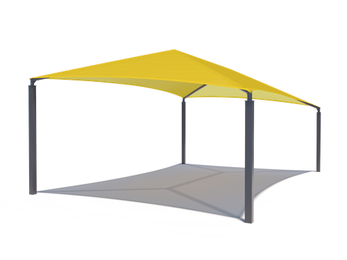 Yellow USA Shade Slant Hip with gray base on a white background