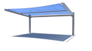 Blue USA Shade Slanted Cantilever Cabled with metal frame on a white background