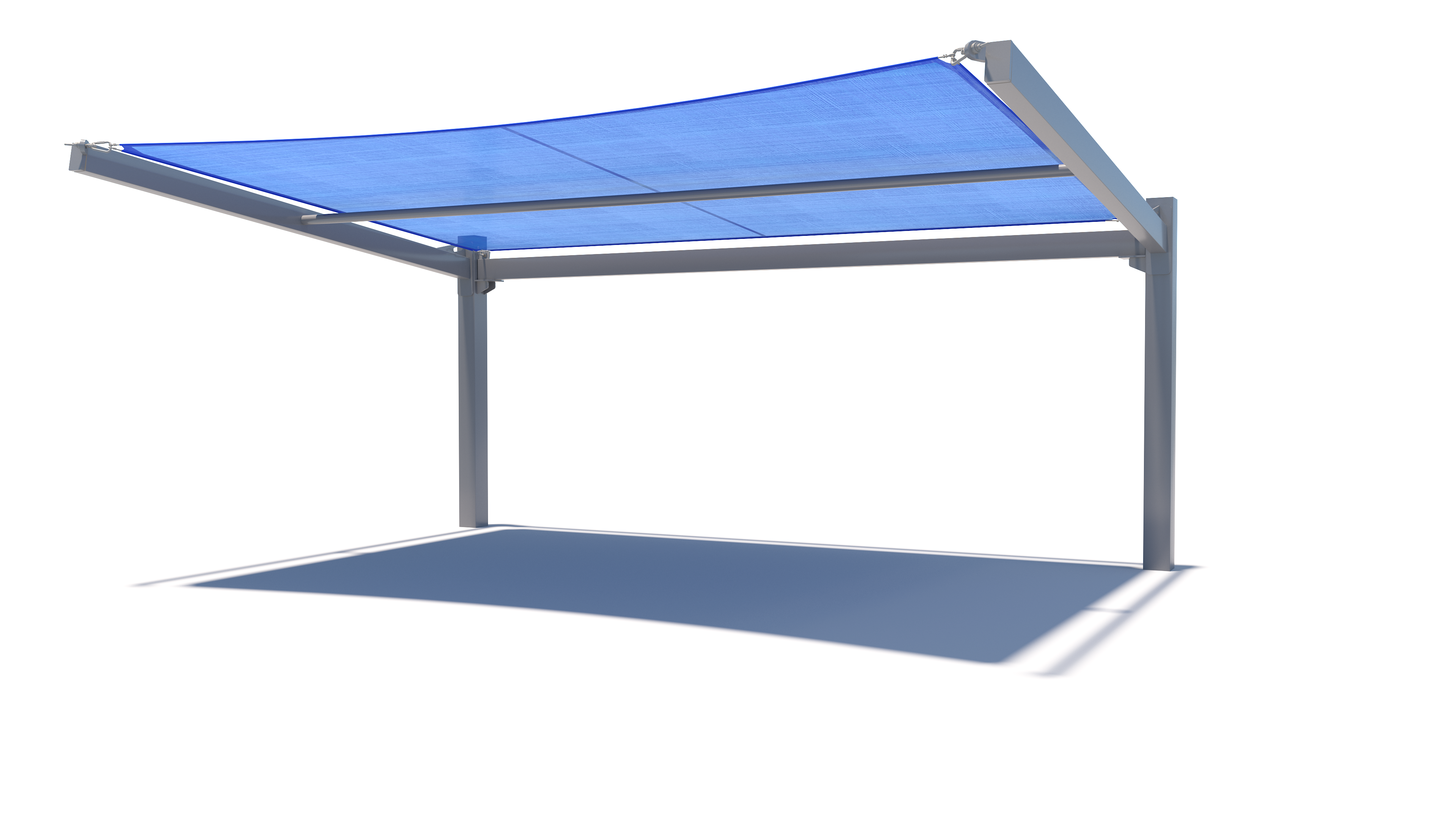 Blue USA Shade Slanted Cantilever Cabled with metal frame on a white background