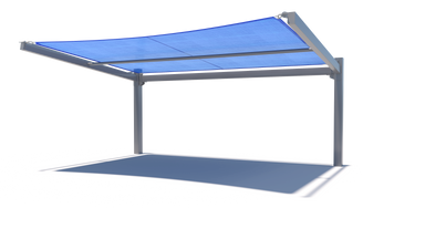 Blue USA Shade Slanted Cantilever Cabled with metal frame on a white background