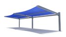Blue USA Shade Slanted Cantilever Cabled joined unit with metal frame on a white background