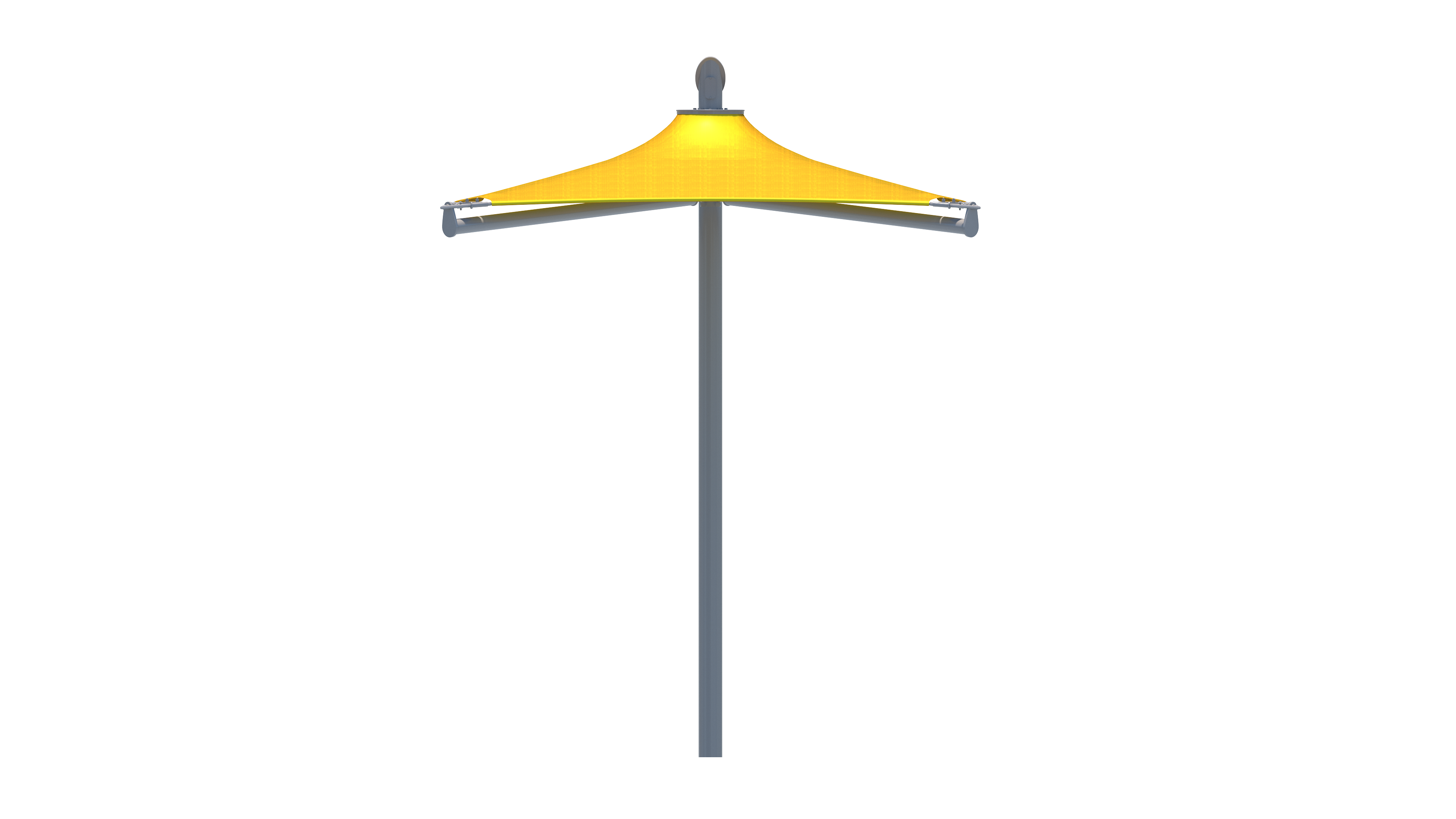Yellow USA Shade Solana Cantilever on a white background side view