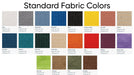 Chart displaying standard Shade fabric colors with corresponding color names and codes.