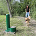 Stern-Williams 9000 Dog Park Pet Water Fountain with Dog and Human about to Drink