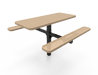 Tan MyTCoat Rectangular Single Pedestal Picnic Table Inground Mount Studio Image 