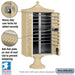 Tan Salsbury USPS Decorative Mailbox Cluster Unit with 16 Doors and 2 Parcel Lockers Studio Image Features Image with Cam Lock and Anti-Fish Plates